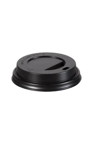 8-9-12 oz Plastik Sıcak İçecek Kapağı Siyah -50 Adet