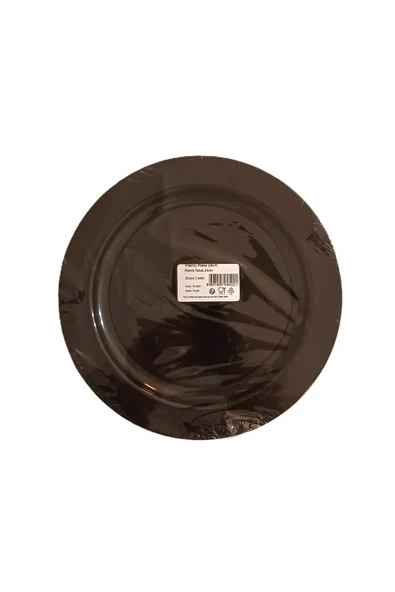 Sert Plastik Siyah Tabak 23 Cm- 10 Adet Dayanikli Ve Şik - 2