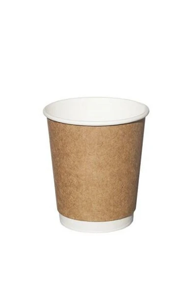 Organik Çift Duvarlı  8 Oz Kraft Double Wall Karton Bardak -20 Adet.