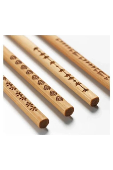 Bambu Yıkanabilir Chopstick 5 Çift(TOPLAMDA 10 ADET) - Resim 2