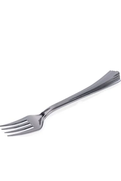 Plastik Çatal -18 Adet Metal Renk