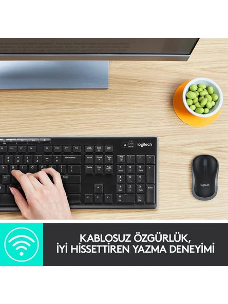Logitech MK270 Kablosuz USB Alıcılı Türkçe Q Klavye Mouse Seti Siyah - 2