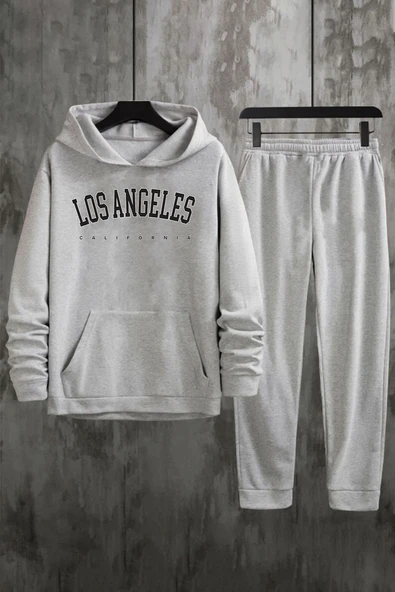 Unisex Los Angles Baskılı Eşofman Takımı - 5