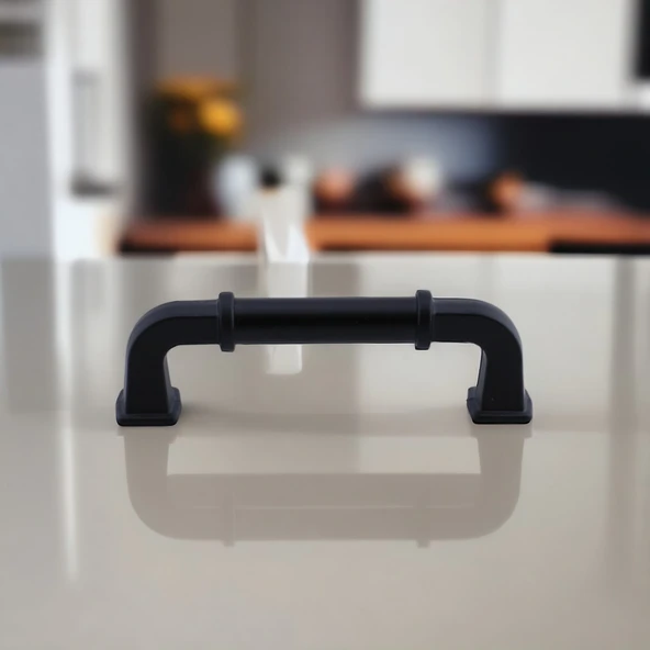 Alfa Metal Siyah Kulp 96 mm 9.6 cm Mobilya Çekmece Kulplar Mutfak Dolabı Dolap Kapak Kulp Kulb Kulpu - 8
