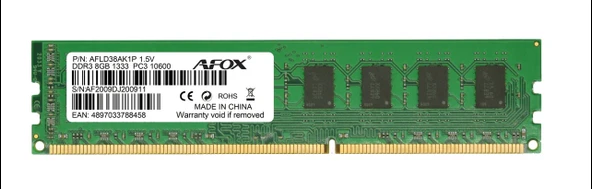 AFOX 8GB 1333Mhz DDR 3 LONGDIMM Ram AFLD38AK1P