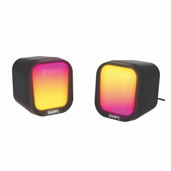 Snopy SN-87U 2.0 Mini RGB Işıklı 2Wx2CH Siyah USB Gaming Speaker Hoparlör