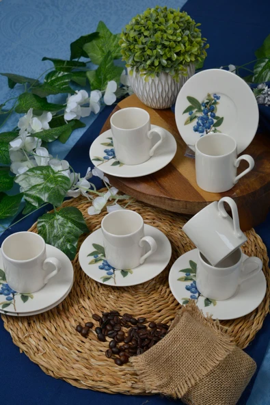 Farika Porselen Arya 12 Parça 6 Kişilik Porselen Kahve Fincanı Takımı - 2