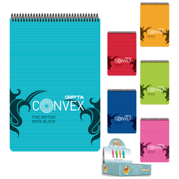 Gıpta Bloknot Convex Spiralli Plastik Kapak Çizgili 100 YP A5 1395 - 2