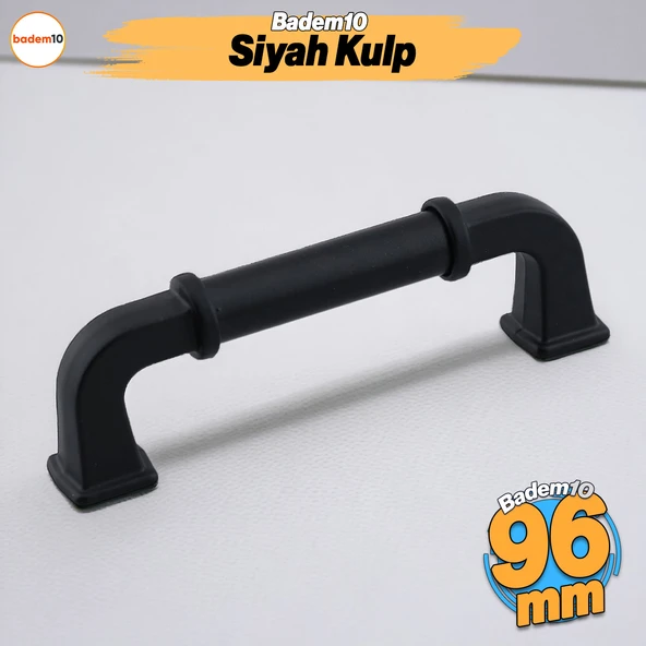 Alfa Metal Siyah Kulp 96 mm 9.6 cm Mobilya Çekmece Kulplar Mutfak Dolabı Dolap Kapak Kulp Kulb Kulpu