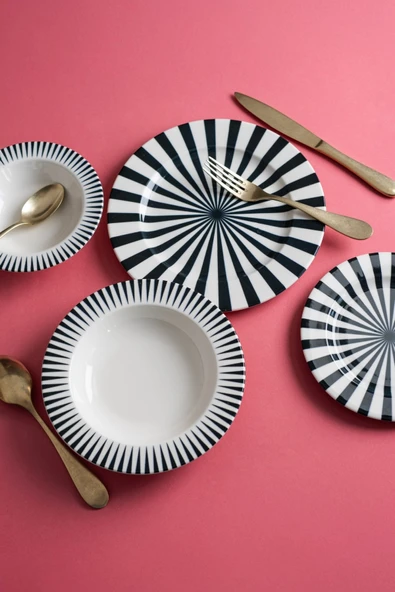 TABAK EVİ Porselen Nera Yemek Takımı 6 Kişilik 24 Parça BNS24YKPRS1107 - 3