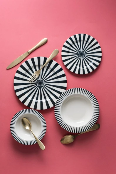 TABAK EVİ Porselen Nera Yemek Takımı 6 Kişilik 24 Parça BNS24YKPRS1107