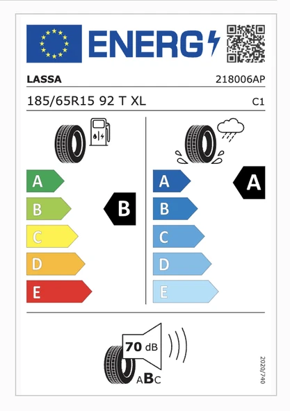 Lassa 185/65R15 92T Xl Revola B-A-70 Elt Yaz Oto Lastiği (Üretim Yılı: 2025) - 2