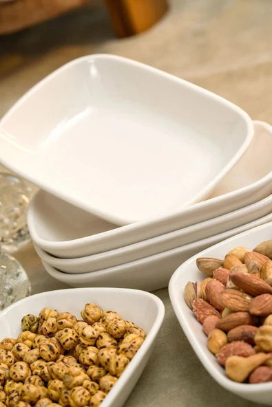 Farika Porselen Yekta 6'lı 15 Cm Porselen Kahvaltı Sunum Çerezlik Seti Kırık Beyaz - 2