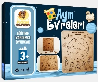 20x16 Eğitici Ayın Evreleri Eğitici Ahşap Oyuncak 0107