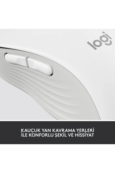 Logitech Signature M650 Küçük ve Orta Boy Sağ El Için Sessiz Kablosuz Mouse - Beyaz - 7