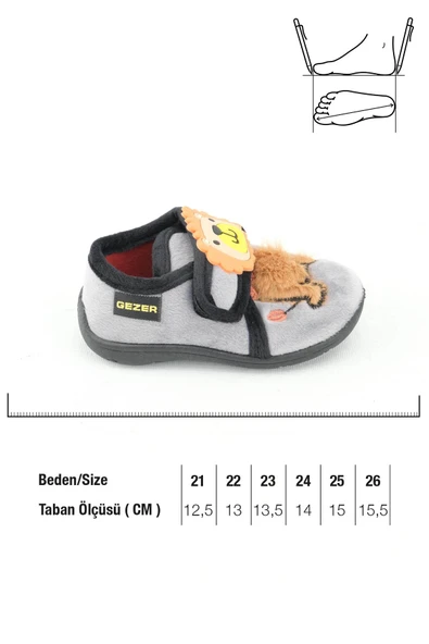 Gezer Erkek Çocuk Bebek Kışlık Cırtlı Ayarlanabilir Günlük Okul Kreş Panduf Ayakkabı - Resim 6