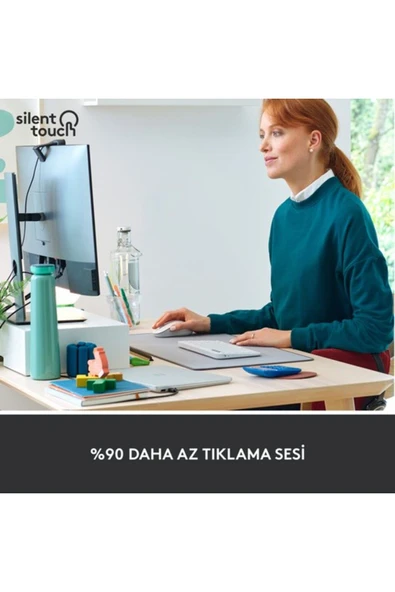 Logitech Signature M650 Küçük ve Orta Boy Sağ El Için Sessiz Kablosuz Mouse - Beyaz - 3