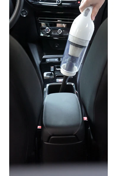 Araç Süpürgesi ELS24 Beyaz 50W 4000mAh 6000PA Kablosuz Şarjlı Taşınabilir Type-C Ev Araba Süpürge - 2