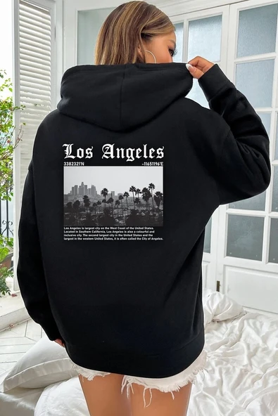 Unisex Los Angles  Baskılı Sweatshirt
