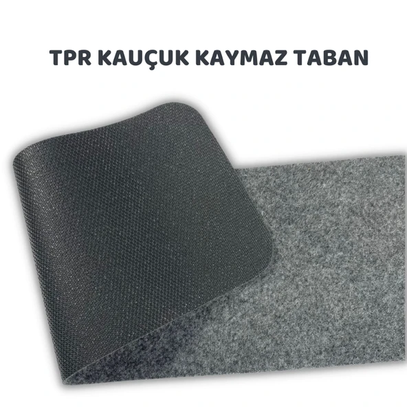 Beylini Merdiven Halısı Halıfleks Basamak ve Merdiven Paspası Kaymaz Taban Gri 20x75 CM - 3