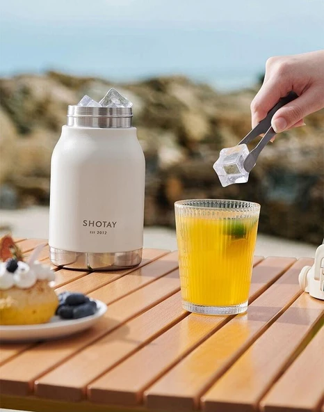 Shotay Çelik Termos Matara Phone Holder 1000Ml Siyah - 8