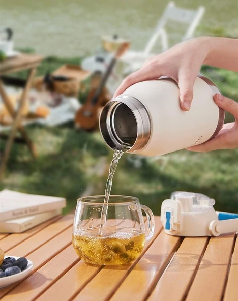 Shotay Çelik Termos Matara Phone Holder 1000Ml Siyah - 7