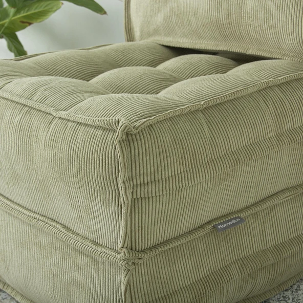 Mocca Fitilli Kadife Tek Kişilik Katlanır Yatak Katlanır Koltuk Gri Tek - 12