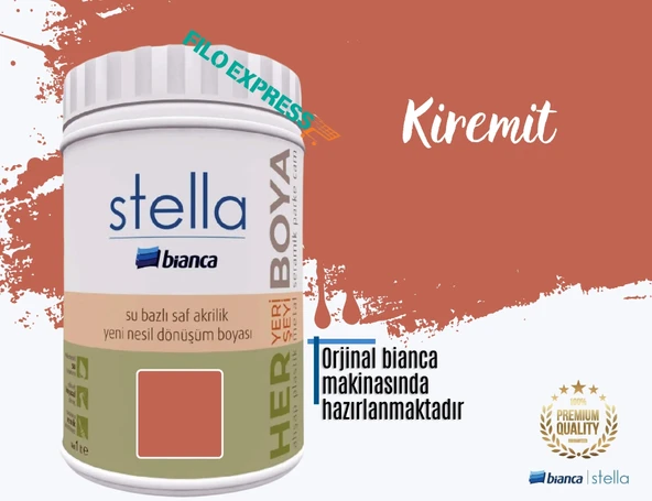BİANCA STELLA SU BAZLI SAF AKRİLİK BOYA 1 LİTRE KİREMİT