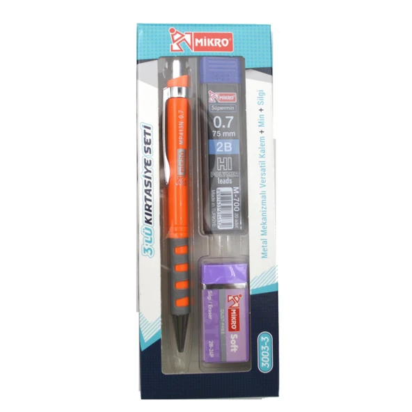 Mikro Kırtasiye Okul Seti Versatil 3 Lü  0,7 ( Kalem+Silgi+Uç) MK-3003-3 - 8