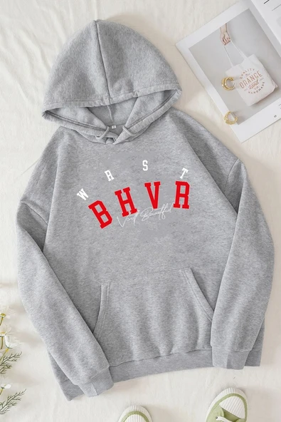 Unisex Bhvr Baskılı Sweatshirt - 5