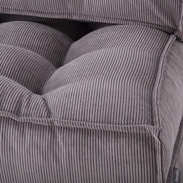Mocca Fitilli Kadife Çift Kişilik Katlanır Yatak Katlanır Koltuk Gri Çift - 5