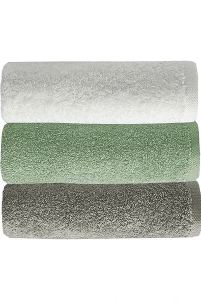 3 lü Renkli El Yüz Havlu Seti %100 Pamuklu Natural Harmony - 12