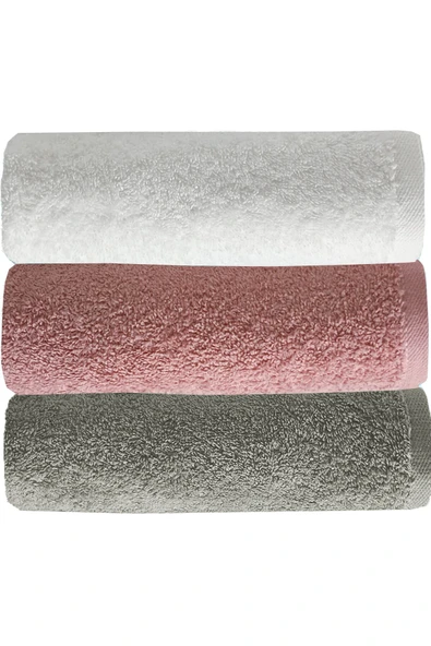 3 lü Renkli El Yüz Havlu Seti %100 Pamuklu Natural Harmony