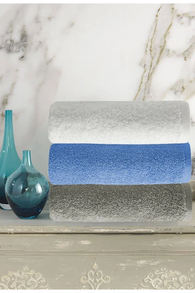 3 lü Renkli El Yüz Havlu Seti %100 Pamuklu Natural Harmony - 8