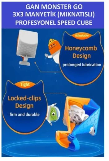MG356 M 3x3 MIKNATISLI Manyetik Zeka Küpü - Profesyonel Speed Cube - Sabır Küpü - - 5