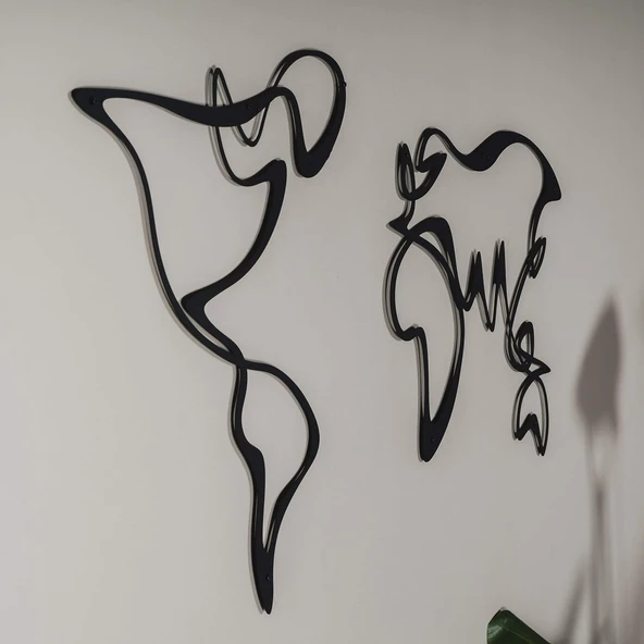 Dekoratif Ev Ofis İçin Siyah Metal Dünya Haritası Duvar Tablosu Büyük Boy m10 - 3