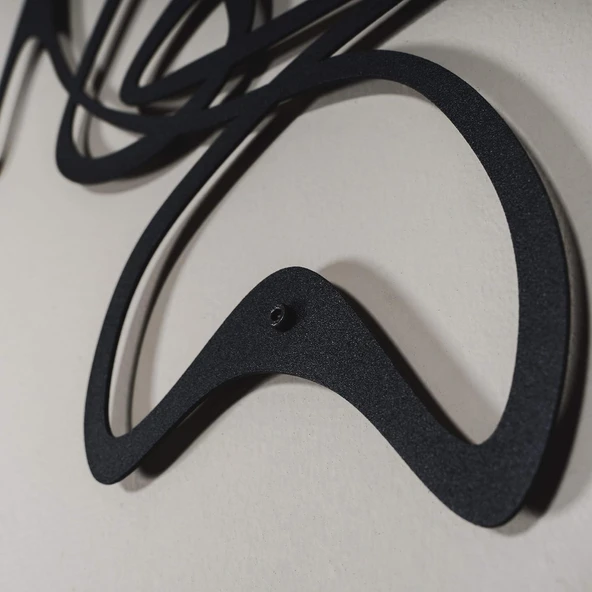 Dekoratif Ev Ofis İçin Siyah Metal Dünya Haritası Duvar Tablosu Büyük Boy m10 - 8