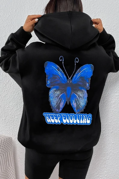 Unisex Butterfly Baskılı Sweatshirt ürün görseli 1
