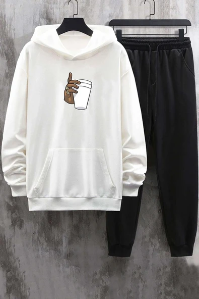 Unisex Tupac Coffee Baskılı Eşofman Takımı - Resim 3