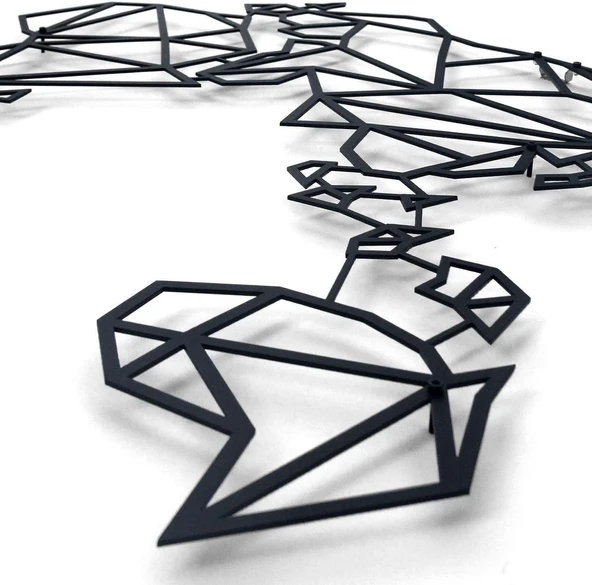 Siyah Metal  Ofis ve Ev İçin Dünya Haritası XXL 115 x 208 cm MOP-01 Duvar Tablosu  m11 - 4