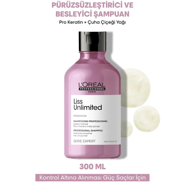 Loreal Serie Expert Liss Unlimited Disiplin Elektriklenme Karşıtı ve Yumuşaklık Şampuanı 300ml - 2