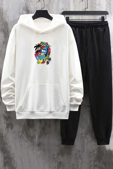Unisex Crazy Banana Baskılı Eşofman Takımı - 3