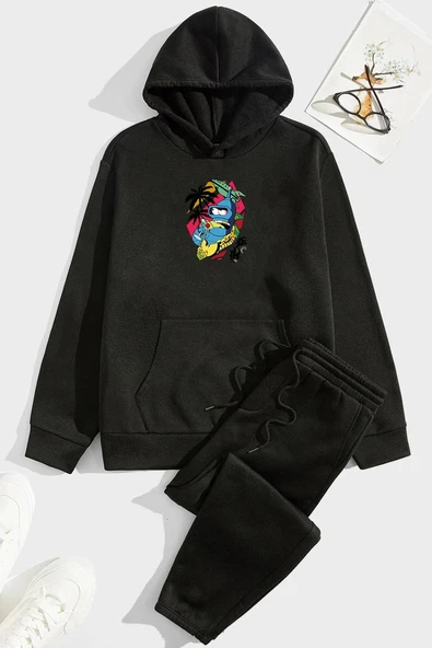Unisex Crazy Banana Baskılı Eşofman Takımı