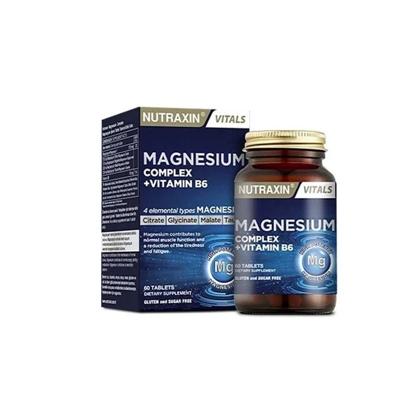 Nutraxin Magnezyum Complex + Vitamin B6 Gıda Takviyesi 60 Tablet ürün görseli
