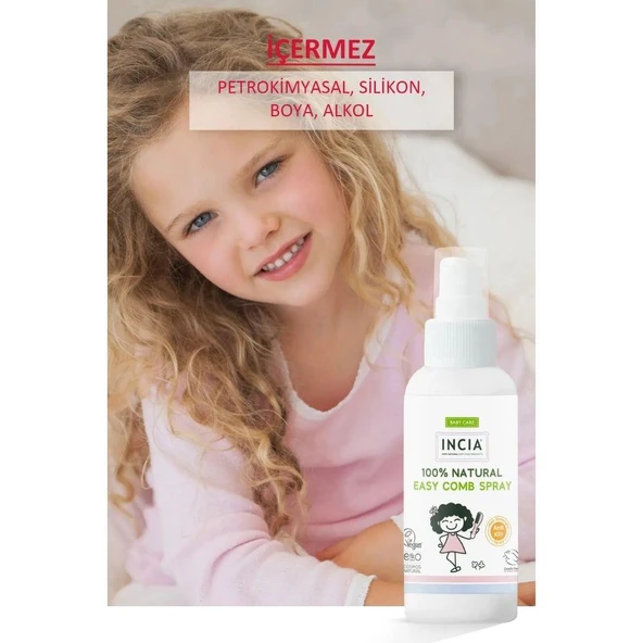 Incia Çocuklar İçin %100 Doğal Kolay Tarama Spreyi 100ml - 3