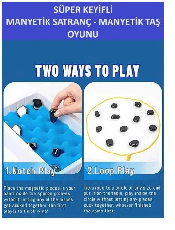 SÜPER KEYİFLİ MANYETİK SATRANÇ - MANYETİK TAŞ OYUNU - HARİKA VAKİT GEÇİRMEK İÇİN - 5