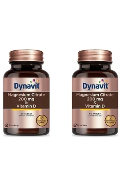 Dynavit Magnesium Citrate 200 mg & Vitamin D 60 Tablet 2 Adet