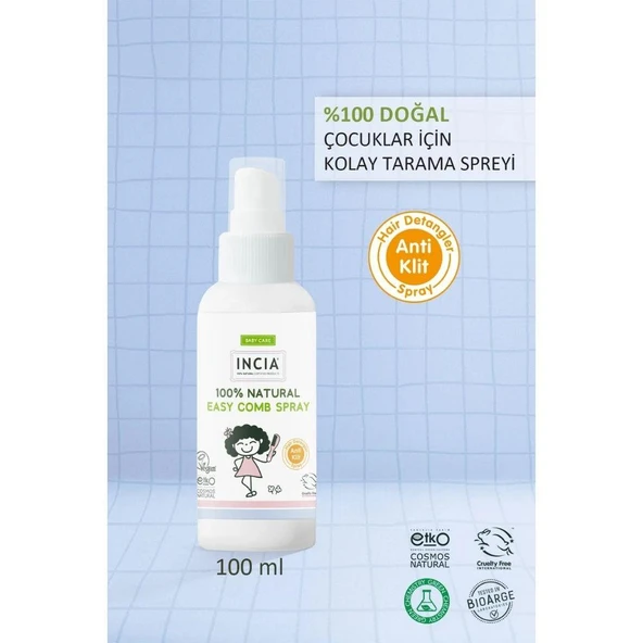 Incia Çocuklar İçin %100 Doğal Kolay Tarama Spreyi 100ml - 2
