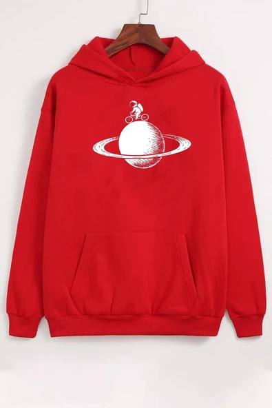 Unisex Astronaut Rides Baskılı Sweatshirt - Resim 3