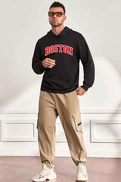 Unisex Boston Baskılı Sweatshirt - 3
